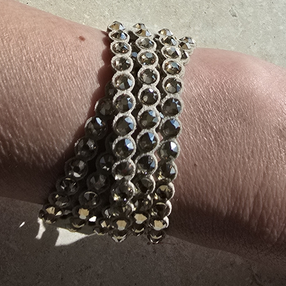 Swarovski Grey Suede Bracelet with Crystal Accents - Picture 5 of 8